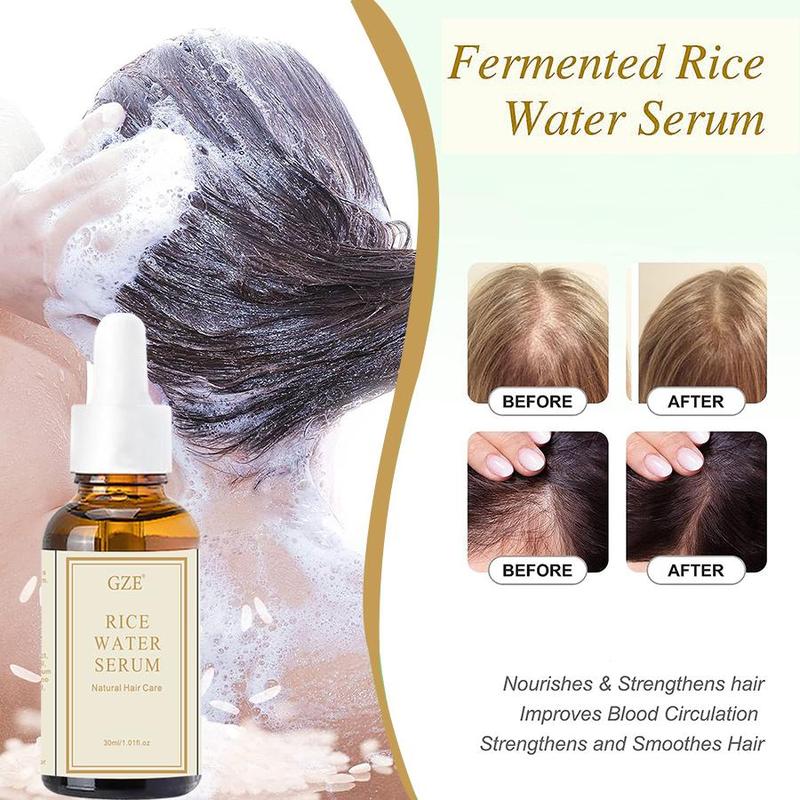 Rice Water Hair Essence, Hair Strengthening Essence, Hydrating and Nourishing Scalp, Head Comfort Haircare Beard Care Rice Water Essential Hair Serum