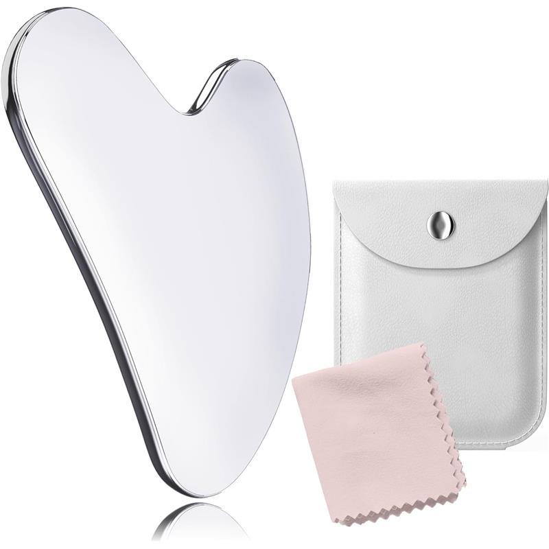 Gua Sha Tool for Face, Jaw and Chin - Stainless Steel Sculpting Tool for Facial Beauty - Contour, Skincare