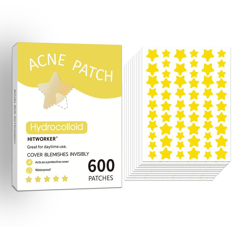 Star Shaped Acne Patch, 600pcs box Hydrocolloid Acne Cover Patch, Waterproof Acne Patches for All Skin Types, Skin Care Products