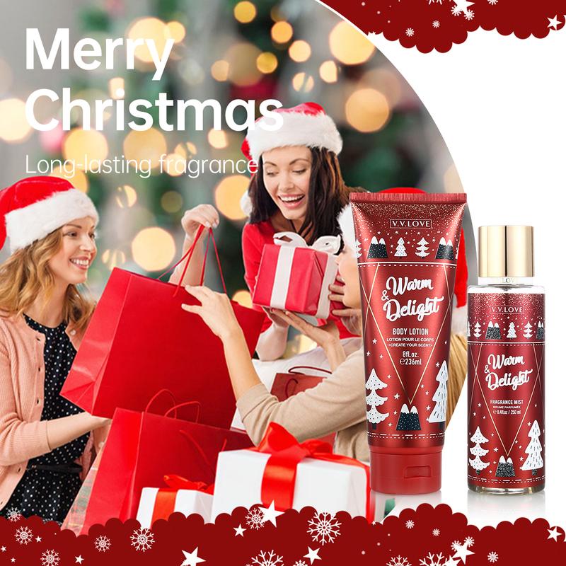 Christmas Gift Set 8.4 Oz Body Spray & 8 Oz Body Lotion 2-Piece Set - Oriental Floral Fragrance - Moisturizing & Nourishing Body Care - Perfect For Dry Skin - Ideal Christmas And Thanksgiving Gift