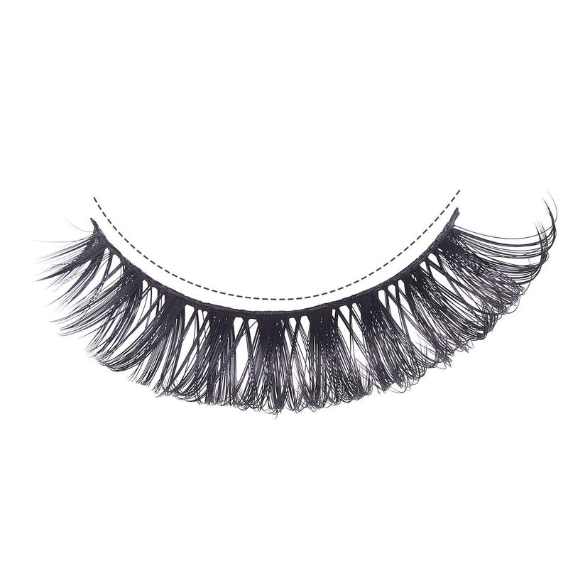 Thick False Eyelashes, 10 Pairs Long & Fluffy D Curl False Lashes, Wispy Cat Eye Look Faux Cluster Lashes, Natural Curling Eye Makeup Strip Lashes