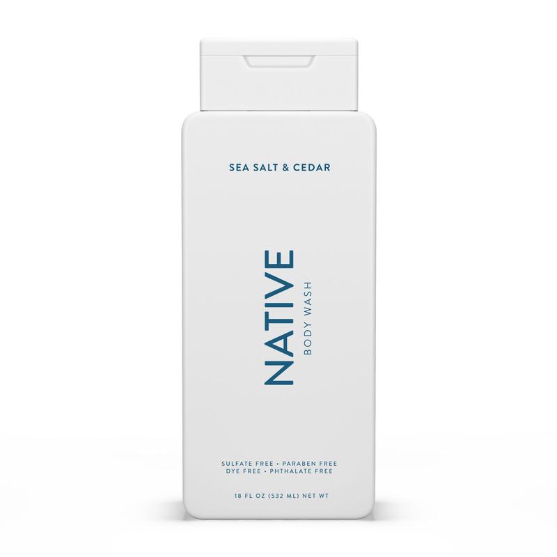 Native Body Wash, Sea Salt & Cedar, Sulfate Free, Paraben Free, for Men and Women, 18 oz