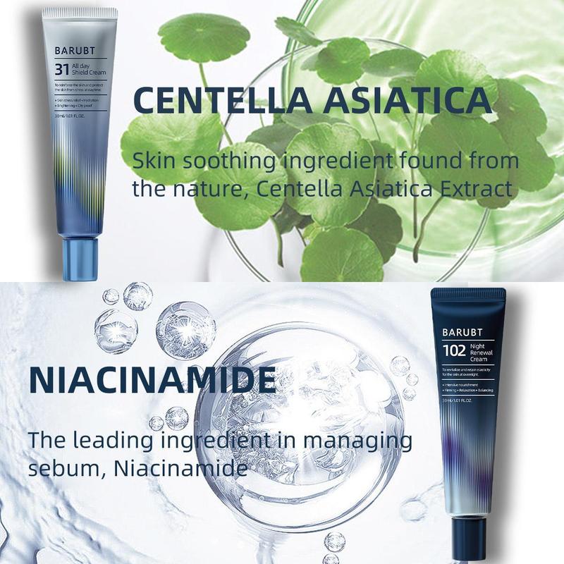 [4 PACK ONLY $19.99] Dermacycle Program Creams (Day & Night Cycle). Get 2x30mL of Centella Asiatica, Niacinamide, & Tocotrienol Facial Creams. Intense Skincare Formula Infused with Hyaluronic Acid, Peptides, Shea Butter, Rice Bran Oil, & Avocado Extract