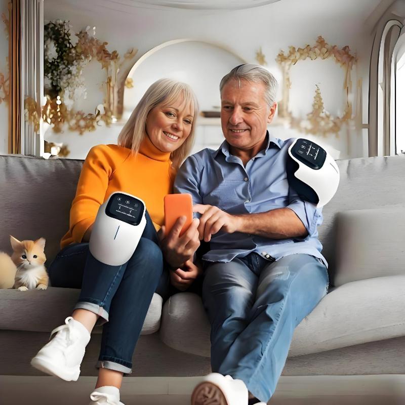 Knee Massager Smart with Heat, Red Light and Massage Therapy, 3-in-1 Cordless,  Ideal Gifts for Friend Parent Grandma & Grandpa, Christmas, New Year