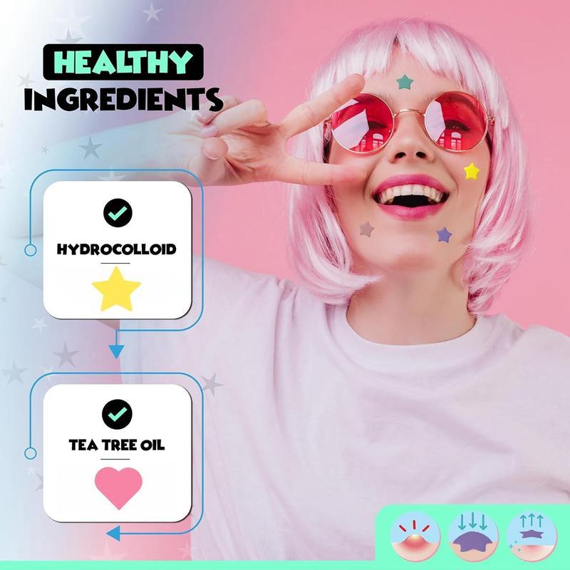 Star & Heart Shaped Hydrocolloid AcnePatch, 432pcs box Easy To Peel OffDesign Acne Cover Sticker, Facial SkinCare Accessories for All Skin Types