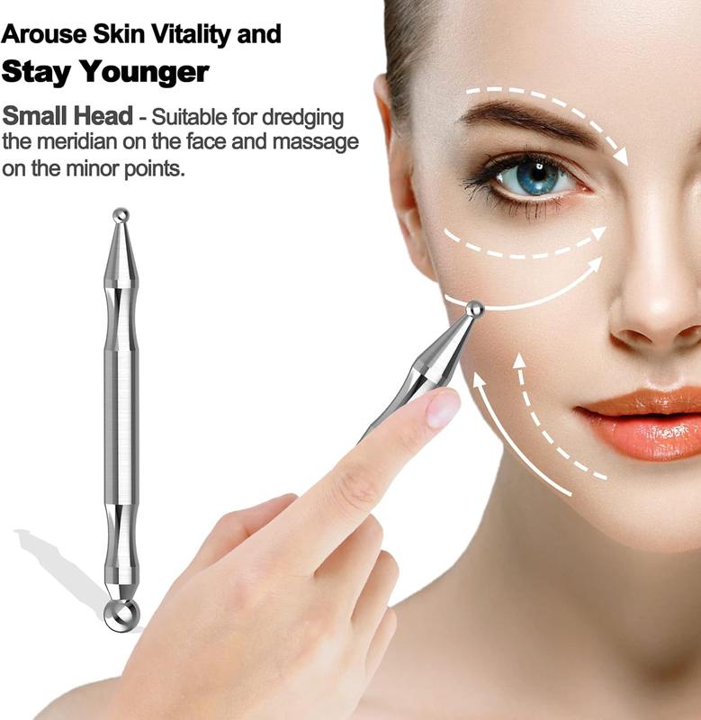 Acupuncture Pen - Stainless Steel Manual Acupuncture Pen - for Full- Deep Tissue Merdian  & Facial Massage