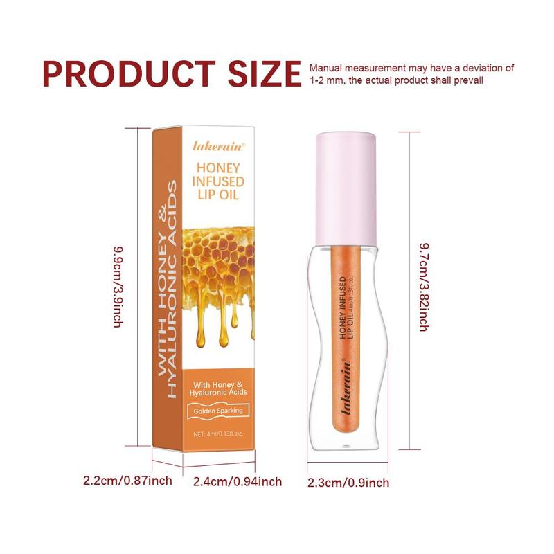 Moisturizing Lip Oil, 6 Counts set Long Lasting Honey Lip Gloss, Hydrating Lip Gloss, Glossy Lip Care, Plumping Lip Oil for Girls & Women