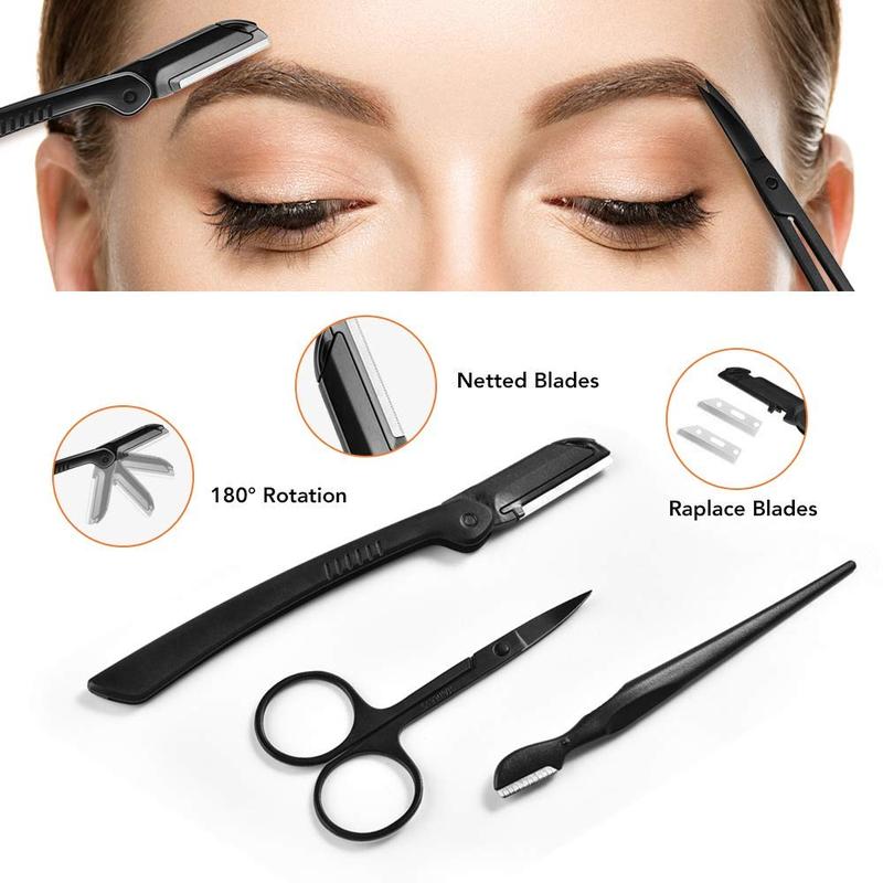 Eyebrow Kit, Multipurpose Exfoliating Dermaplaning Tool Face kits for Women Girl, Eyebrow Grooming Set (9 in 1) eyebrow pencil Makeup Cosmetic lash scratcher