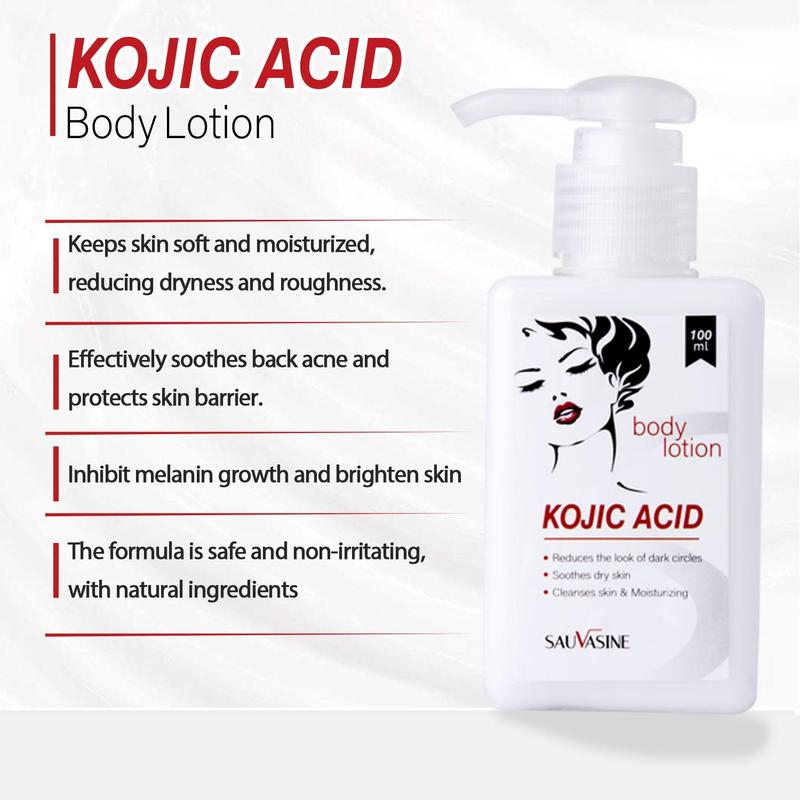 Kojic Acid Body Lotion, Moisturizing Body Cream, Makes Skin Looks Visibly Revitalized for Women & Men, Skin Care Product