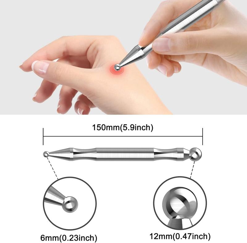 Acupuncture Pen - Stainless Steel Manual Acupuncture Pen - for Full- Deep Tissue Merdian  & Facial Massage