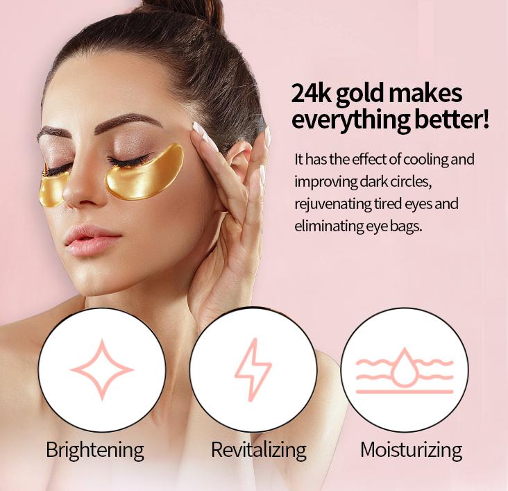 Seekholy Golden Under Eye 38 Pair Moisture Patches Comfort Hydrating , Moisturizing Eye Masks , Eliminate Dark Circles and  Puffy Eyes