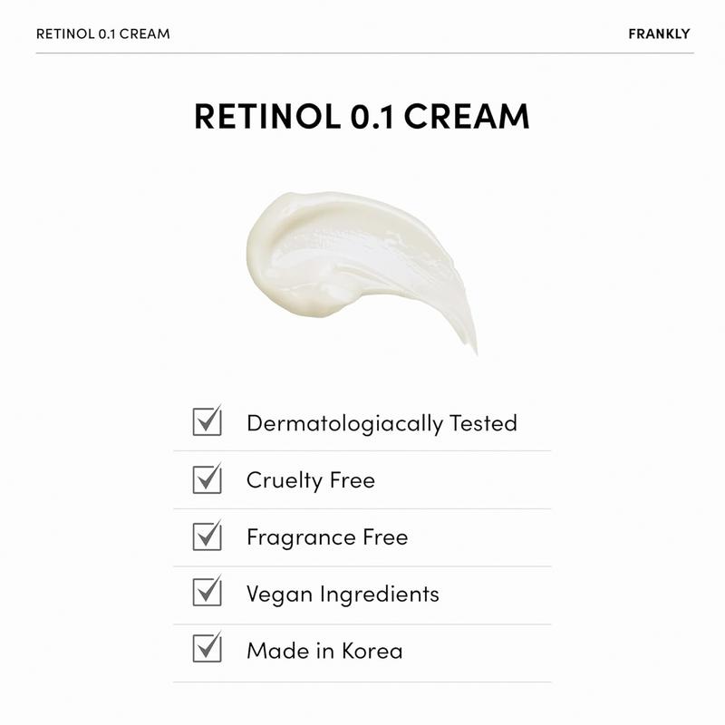 Frankly - Retinol 0.1 Cream 30ml | RETINOL FOR BEGINNERS, PREVENT FINE LINES EARLY