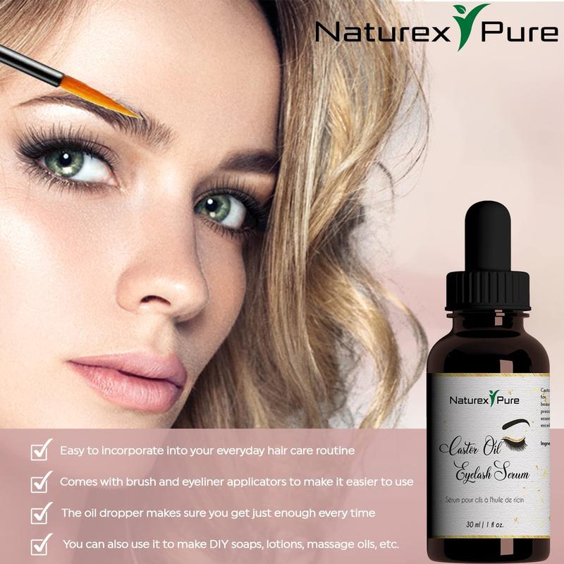 Castor Oil for Eyelashes and Eyebrows - All Natural Nourishing Serum, 30ml Cosmetic