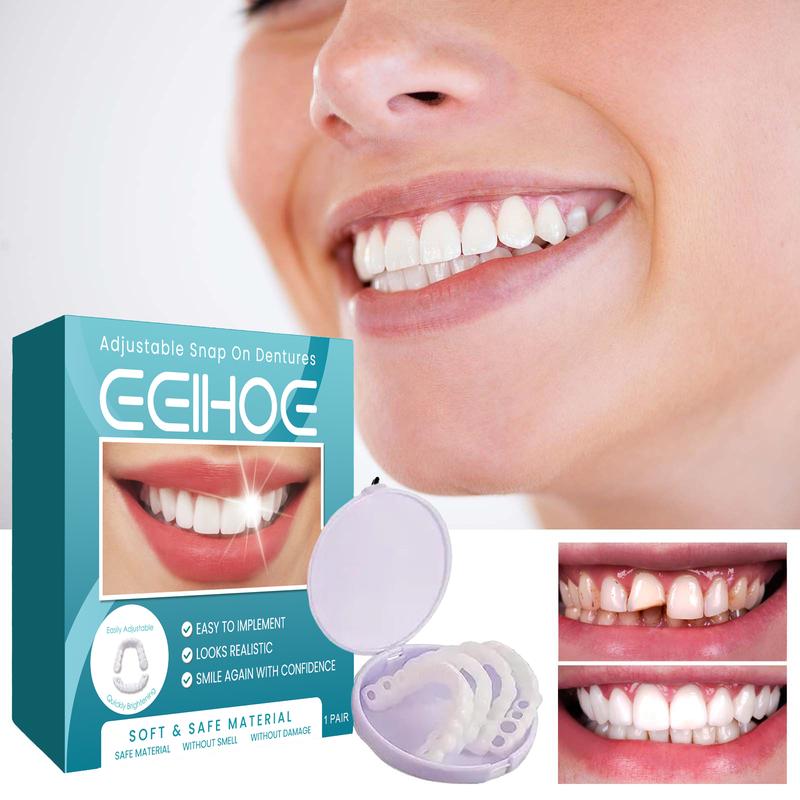 EELHOE Adjustable Buckle Denture Temporary Fillings Interdental Fillings Orthodontic Denture Kits Whitening Oral Adjustable Snap-On