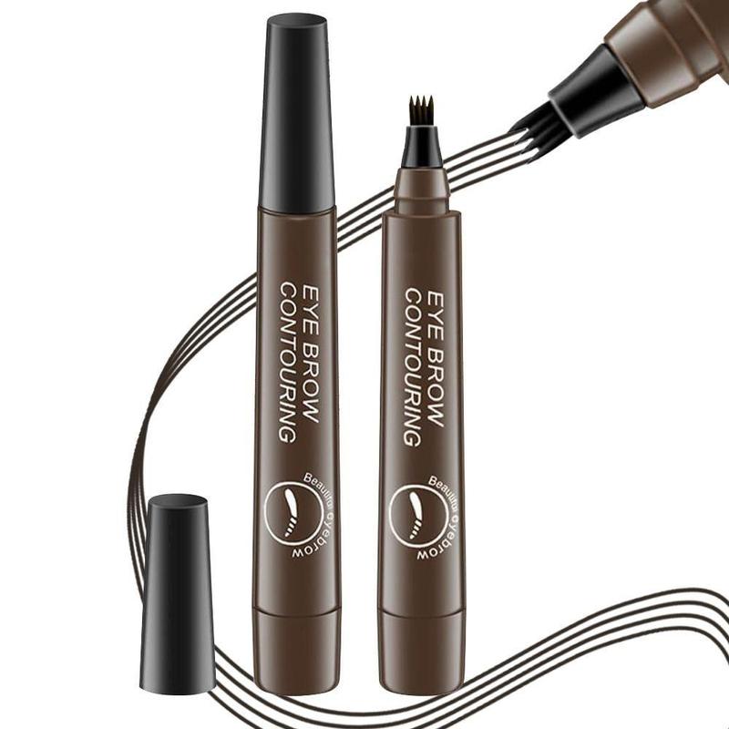 Eyebrow Pencil Microblading PenMicro 4 Point Brow Pen MakeupLongLasting Waterproof & SmudgeproofNatural Eyebrow Hair Dark BrownGift