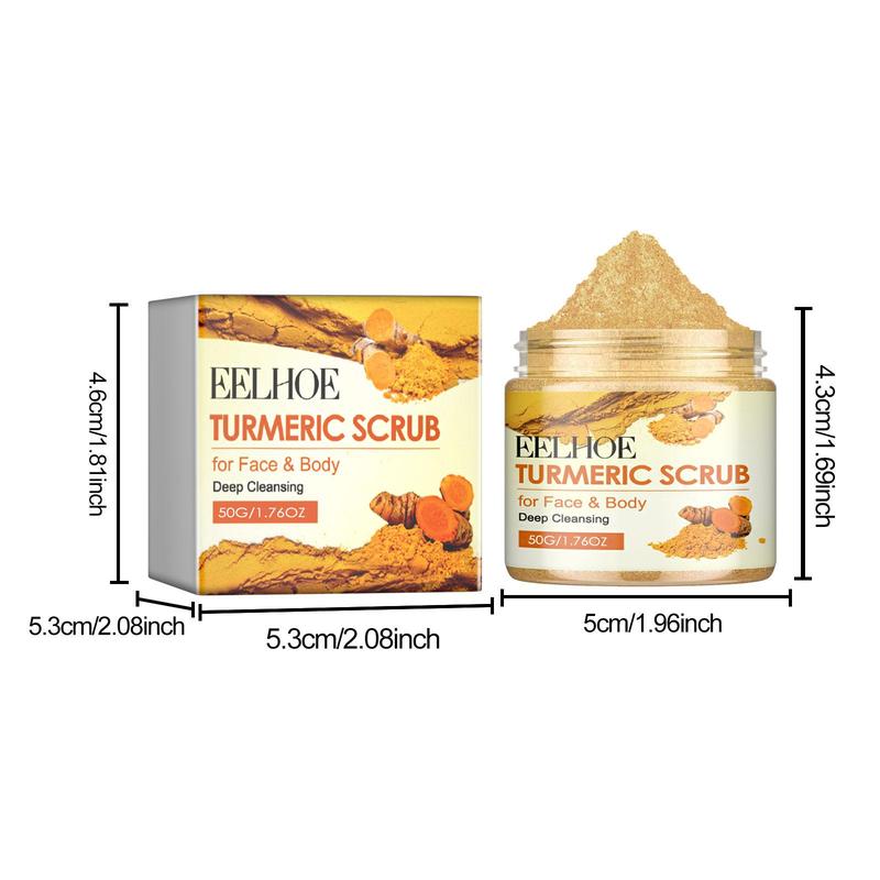 Turmeric Body Scrub, 2 Counts set Exfoliating Body Scrub, Deep Cleansing & Nourishing Body Care Product for Women & Men