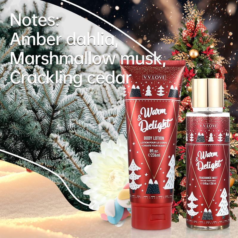 Christmas Gift Set 8.4 Oz Body Spray & 8 Oz Body Lotion 2-Piece Set - Oriental Floral Fragrance - Moisturizing & Nourishing Body Care - Perfect For Dry Skin - Ideal Christmas And Thanksgiving Gift