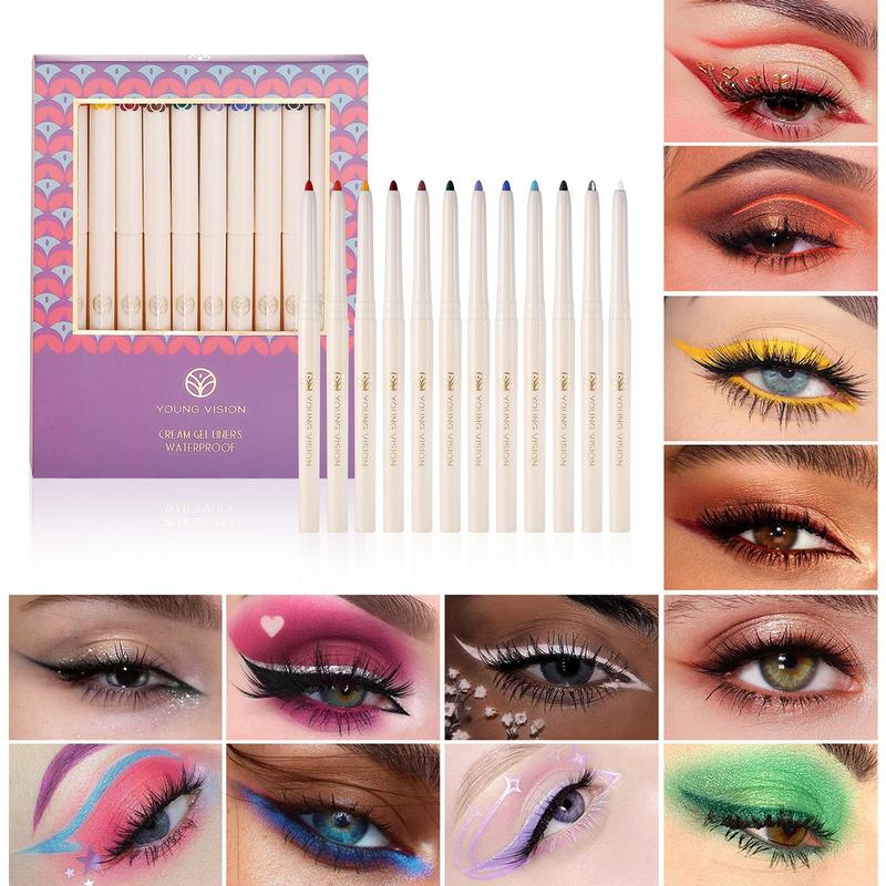 Makeup Set, 12pcs set Long Lasting Lipstick & Lip Liner & Eyeliner & Mascara & Eyeshadow & Concealer & Foundation & Makeup Remover, Cosmetic Product for Women