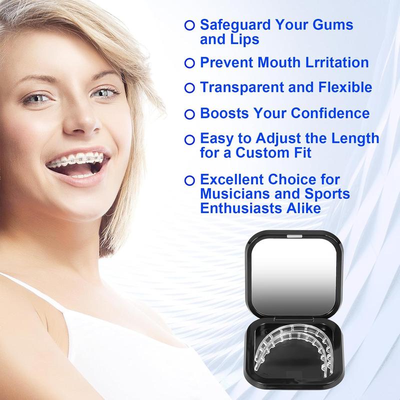 Braces Set - Teeth Guards, Bracket Protectors, Aligners, Soft and Comfortable, Portable Storage Case with Mirror Teeth Whitening adjustable snap teeth whitening kit