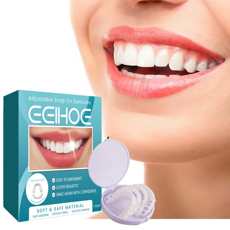 EELHOE Adjustable Buckle Denture Temporary Fillings Interdental Fillings Orthodontic Denture Kits Whitening Oral Adjustable Snap-On