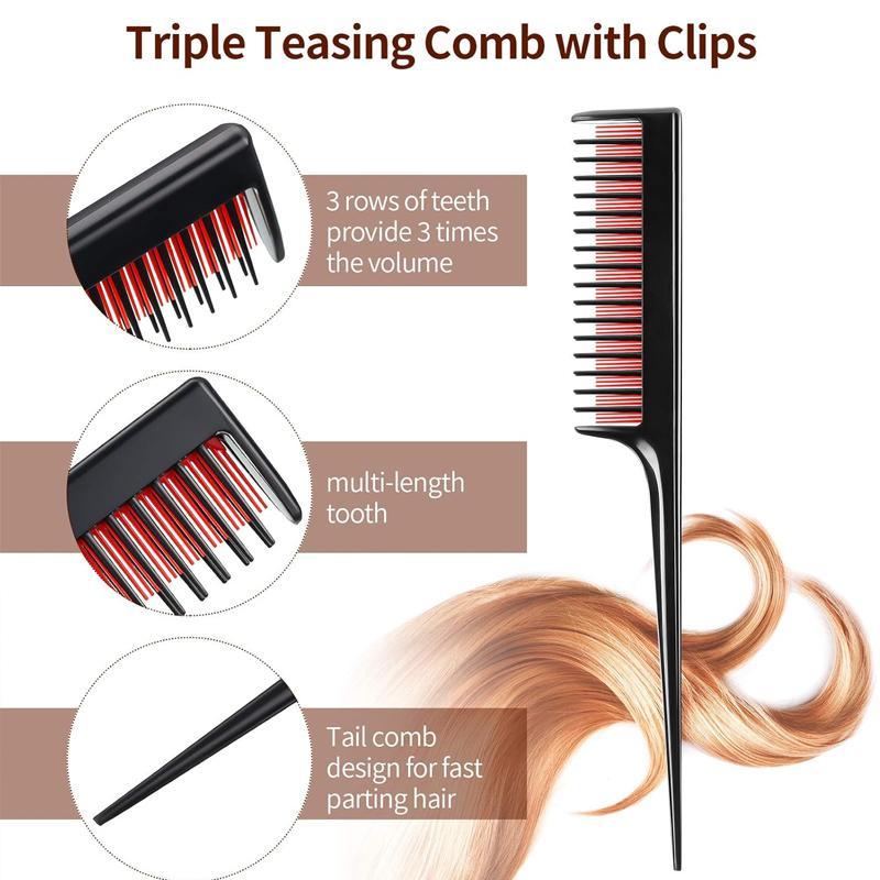 Hair Styling Comb Set, 3 Counts set Hair Detangling Brush, Scalp Massage Comb, Curly Hair Detangling Tool, Hair Styling Tool for Men & Women