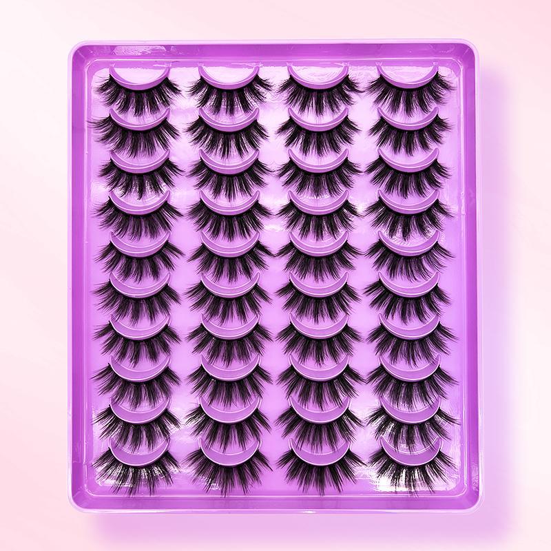 Cat Eye False Eyelashes for Lash Extension, 20 Pairs 3D Self Grafting Faux Clusters Lashes, Eyelashes Extensions Supplies for Women Eye Makeup Enhancement, Lashes Extension Kit, Makeup Products, Christmas Gift