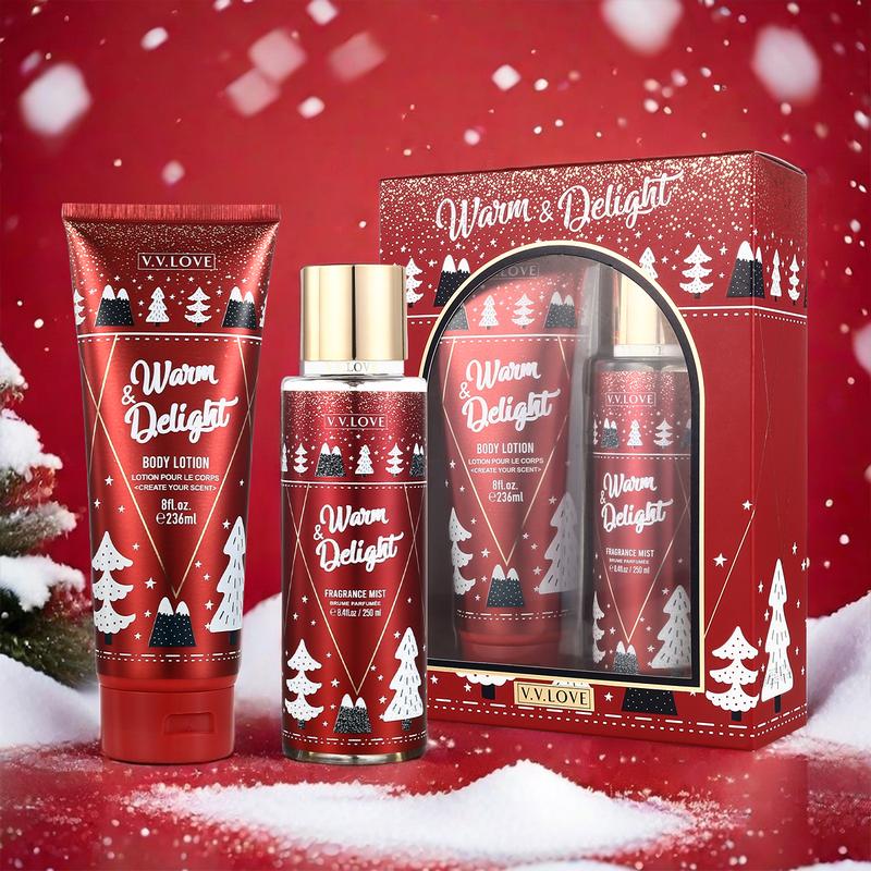 Christmas Gift Set 8.4 Oz Body Spray & 8 Oz Body Lotion 2-Piece Set - Oriental Floral Fragrance - Moisturizing & Nourishing Body Care - Perfect For Dry Skin - Ideal Christmas And Thanksgiving Gift