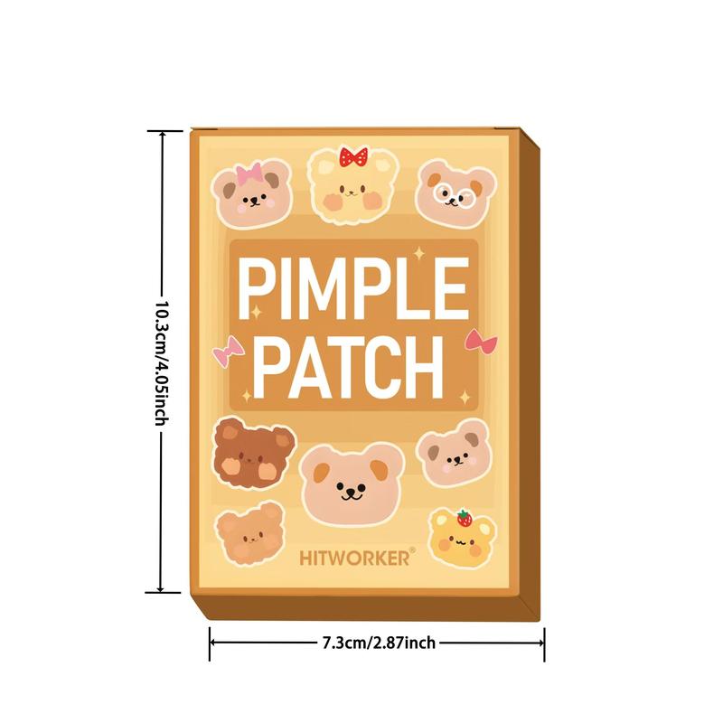 Cute Bear Pattern Acne Patch, 80pcs box Hydrocolloid Acne Cover Sticker, Facial Skin Care Tool for Women & Girls, Christmas Gift