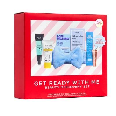 Get Ready With Me Beauty Discovery Set - 7pc Gel Skincare Bronzer Hyaluronic Hyaluronic Acid Mask Primer Spf Spf 30 Comfort