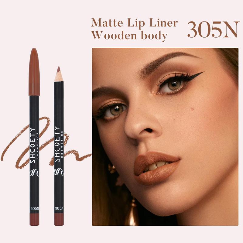 Matte Plumping Lip Liner, 1 Count Long Lasting Lip Liner Pencil, Sweat-proof Easy Coloring Lip Pen, Suitable for All Occasions Lip Makeup, Girls and Women Makeup Accessories