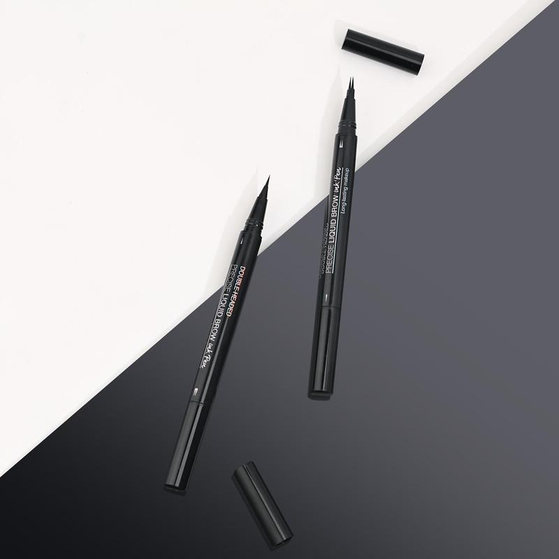 Hair-like Eyebrow Pen, 2-in-1 Waterproof Brow Pen with 2 Tip, with Dual-ended Eyebrow Brush, Cosmetic Makeup