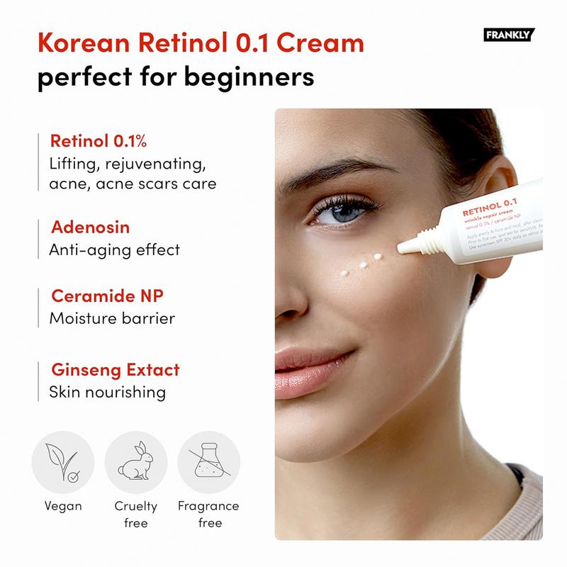 Frankly - Retinol 0.1 Cream 30ml | RETINOL FOR BEGINNERS, PREVENT FINE LINES EARLY