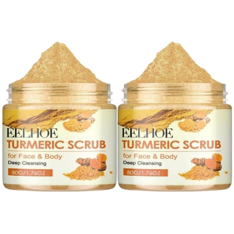 Turmeric Body Scrub, 2 Counts set Exfoliating Body Scrub, Deep Cleansing & Nourishing Body Care Product for Women & Men