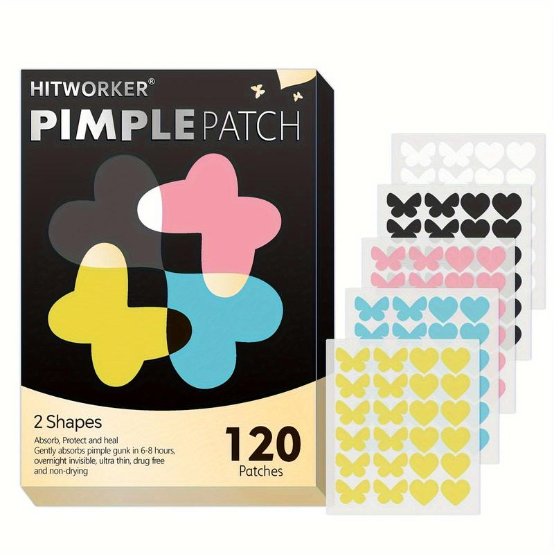 Butterflies And Hearts Shaped Cover Patches, 120pcs Hydrocolloid Cleaning Patches For Acne-prone Skin