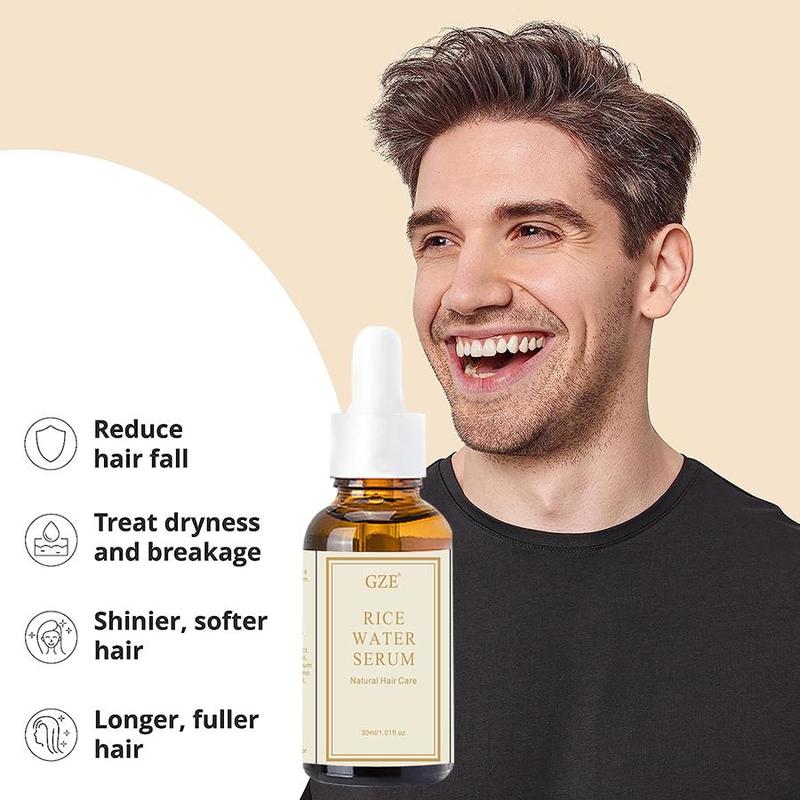 Rice Water Hair Essence, Hair Strengthening Essence, Hydrating and Nourishing Scalp, Head Comfort Haircare Beard Care Rice Water Essential Hair Serum