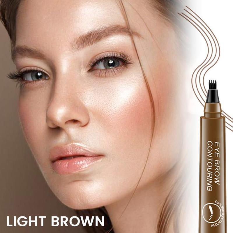 Eyebrow Pencil Microblading PenMicro 4 Point Brow Pen MakeupLongLasting Waterproof & SmudgeproofNatural Eyebrow Hair Dark BrownGift