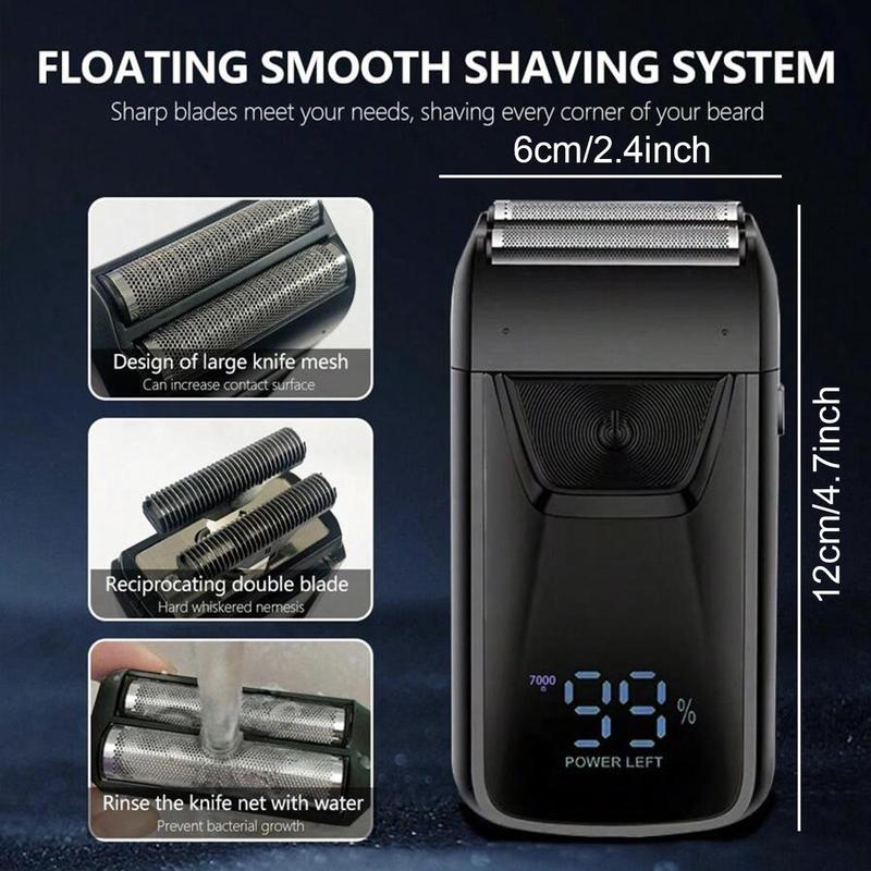 Electric Beard Trimmer, Portable Rechargeable Beard Shaver, Professional Hair Trimmer for Home & Car Use, Great for Chest & Armpit & Arms & Legs