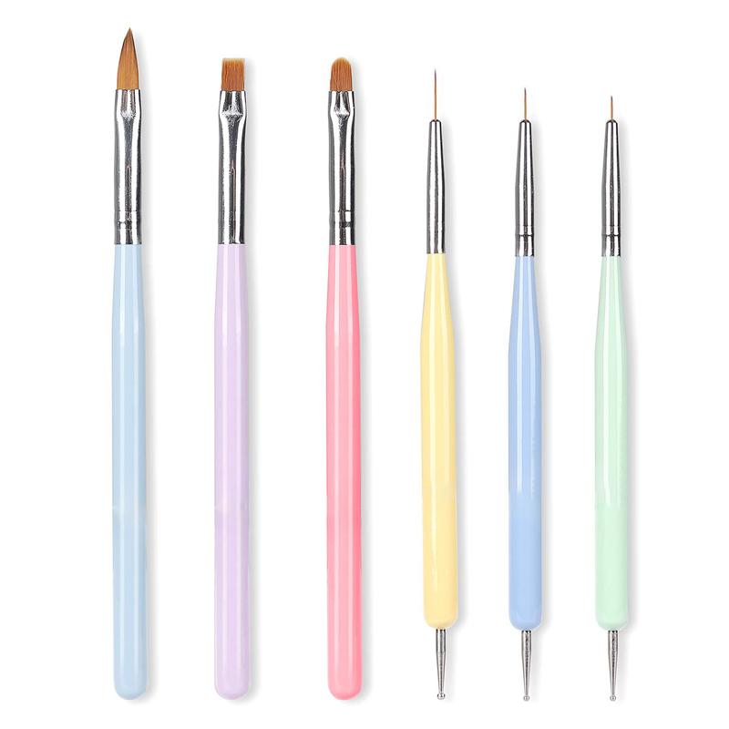 Nail Art Brushes, Nail Design Painting Brushes Builder Gel Brush Nail Dotting Tools Nail Fine Liner Brushes