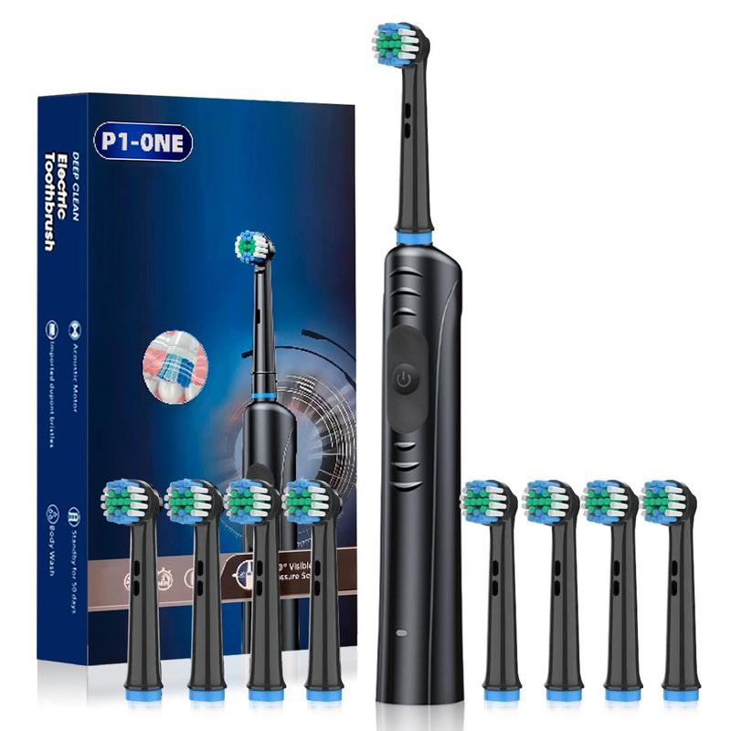 Electric Toothbrush Set, 1 Box Rechargeable Toothbrushes & 8 Counts Brush Heads, Intelligent Deep Cleaning Toothbrushes for Adults