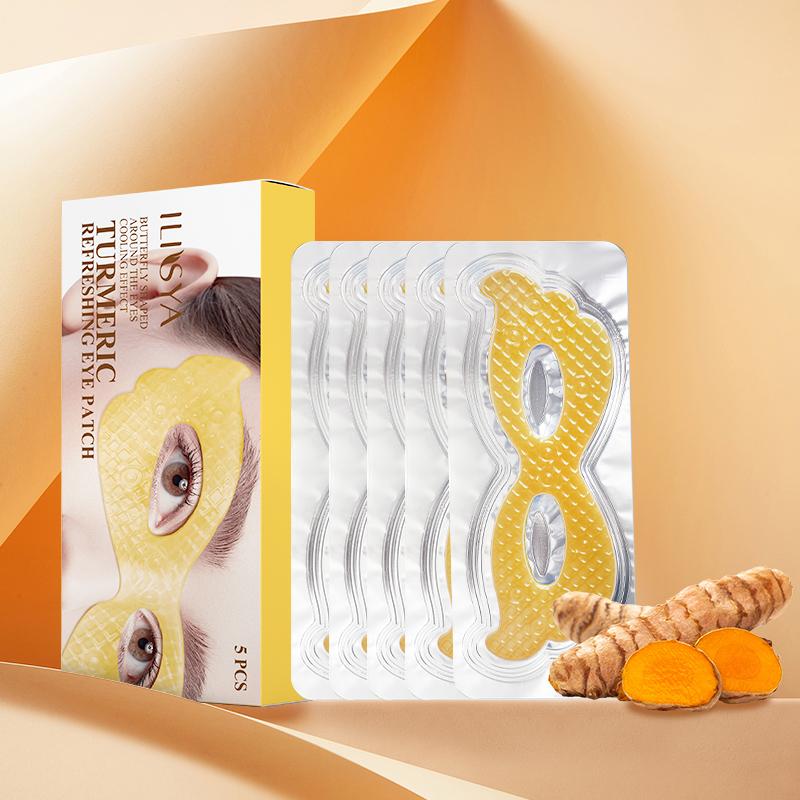 3 boxes, ILISYA turmeric one-piece eye mask, fully care the skin around the eyes, moisturize the eyes, improve eye lines,Skin Care products