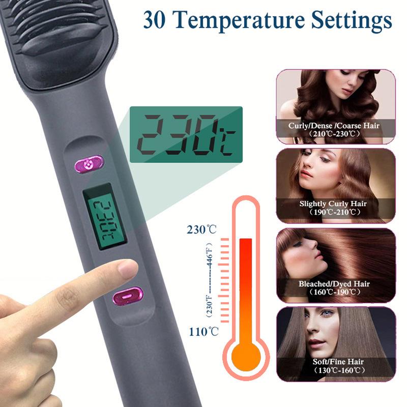 2-in-1 Hair Straightener And Curler, Ionic Flat Iron, Fast Heating, Adjustable Temperature, Wet And Dry Use, Anti-Scald Comb Design, LCD Screen, Perfect Gifts For Women