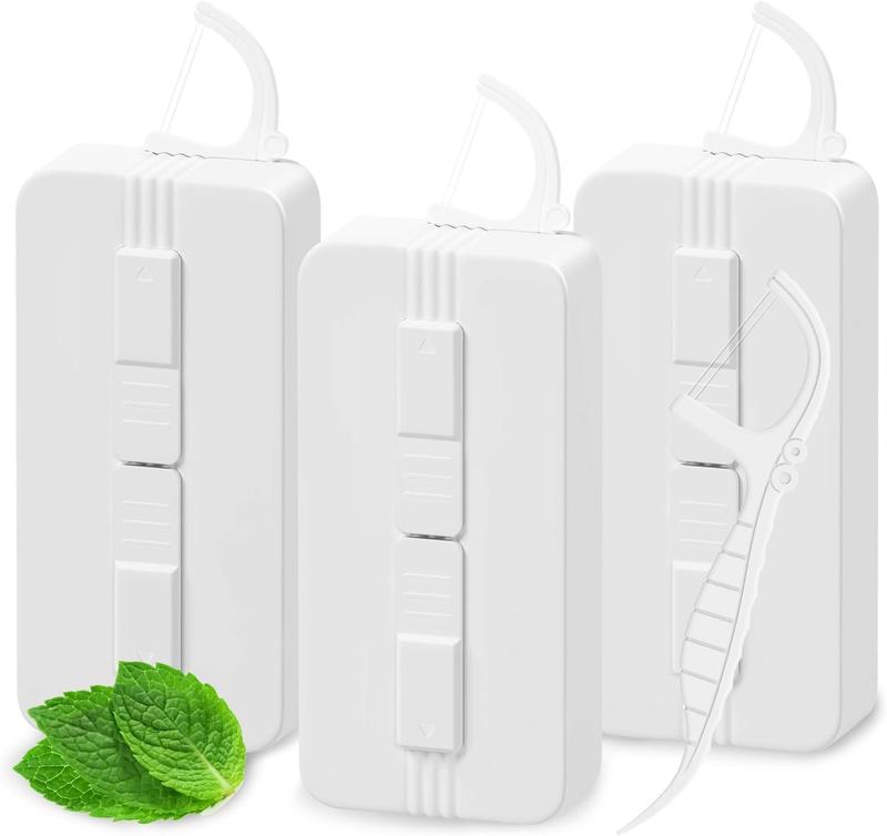 Portable Flossers Dispenser with Dual-Line  Floss Picks  Travel  Cleaning Holder - Mint Flavor Effective  Care Tool for  Flossing Toothpicks is Fresh Breath