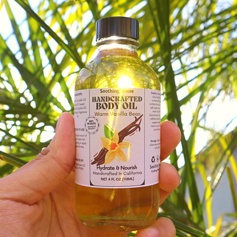 Handcrafted Warm Vanilla Bean Body Oil for Silky Smooth Skin