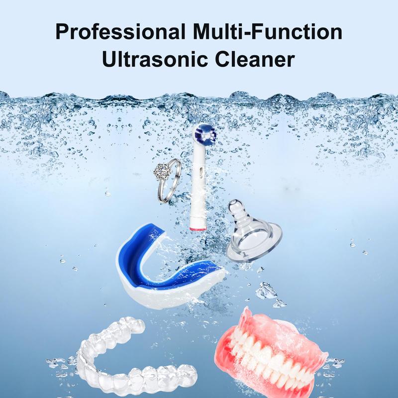 Ultrasonic Retainer Cleaner Machine,45kHz Machine for for All Dental,Dentures, Aligners, Braces, Mouth Guards, Jewelry