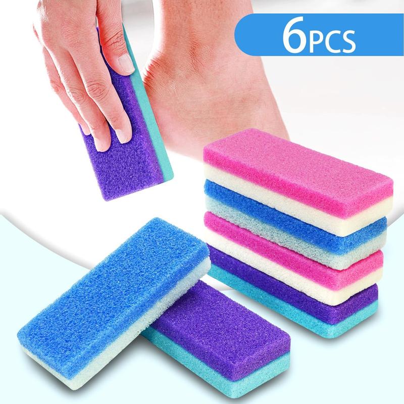 6Pcs Professional Pedicure Foot Pumice Stone for Feet Skin Callus Remover and Scrubber for Dead Skins Sided