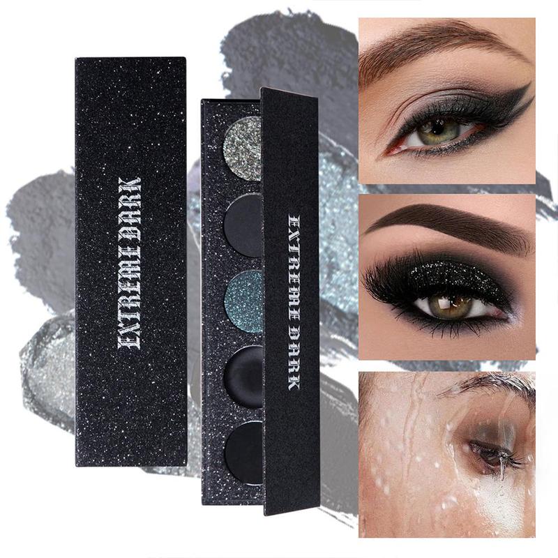 5 Color Eyeshadow Palette, Matte and Glitter Eye Shadows Palette, Long Lasting Shimmering Eye Shadow Makeup Products, High Pigmented Eye Makeup Products