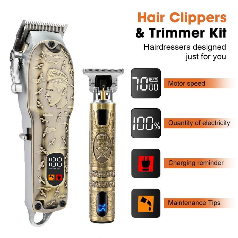 Rechargeable Electric Hair Clipper, 1 Set Cordless Hair Trimmer & Accessories, Professional Hair Shaver for Men, Great for Barbershop Salon Home Use, Christmas Gift, Stocking Fillers, Winter & New Year Gift