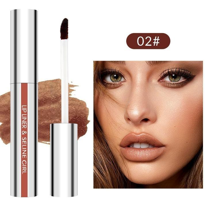 LIP LINER STAY-N - Peel Off Lip Liner with Hyaluronic Acid & Vitamin E, Seline Girl Long-Lasting Lip Stain & Color-Defining Lipliner Stick Waterproof Matte Lip Liner Eyeliner Makeup Pigment Cosmetic