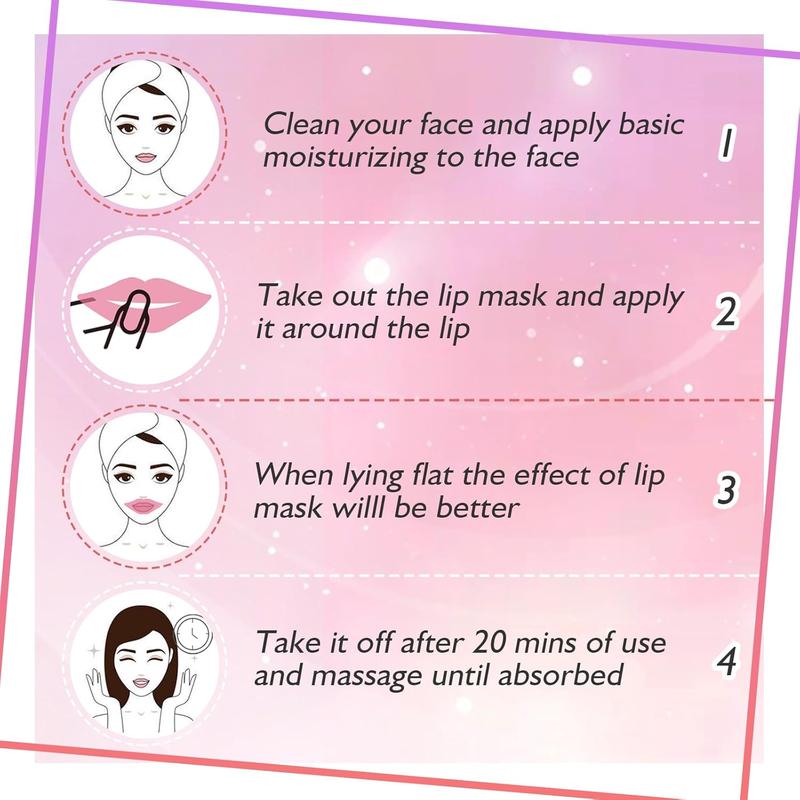 30 Pieces Collagen Crystal Lip Masks,Pink Lip Patches& Moisturizers Collagen Lip Pads Great