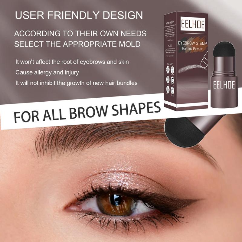 EELHOE Eyebrow Stencil Thrush Medium Brown Lazy Eyebrow Filler Makeup Eyebrow Cake Waterproof Hairline Powder